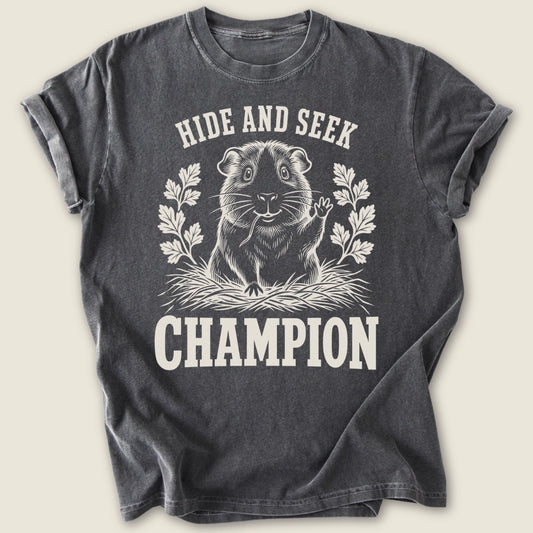 Hide And Seek Champion T-shirt-Tee-Pepper-Guinea Pig Culture