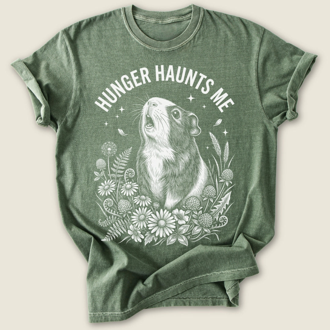 Hunger Haunts Me T-shirt-Tee-Moss-Guinea Pig Culture