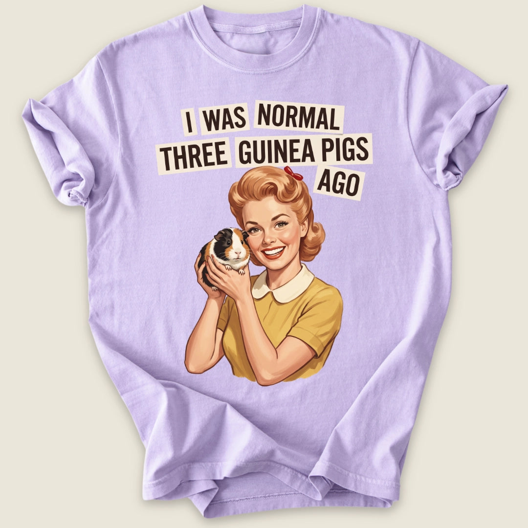 I Was Normal 3 Guinea Pigs Ago T-shirt-Tee-Orchid-Guinea Pig Culture