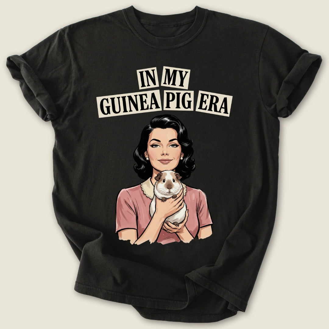 In My Guinea Pig Era T-shirt-Tee-Black-Guinea Pig Culture