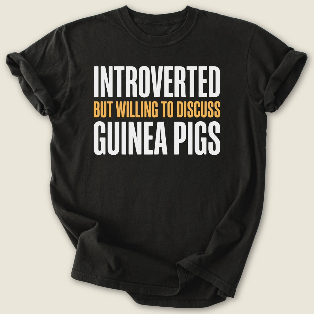 Introverted T-shirt-Tee-Black-Guinea Pig Culture