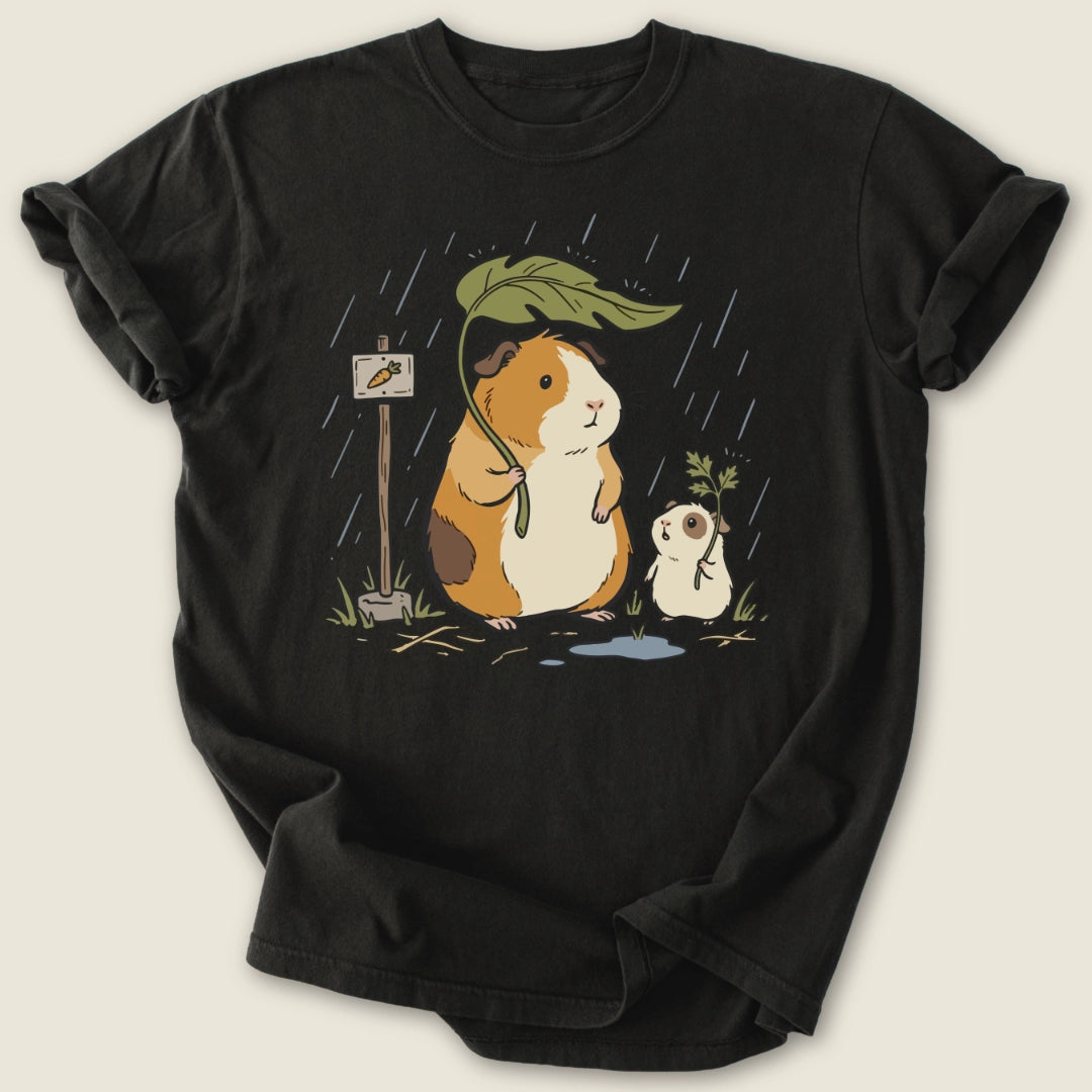 Leafy Cover T-shirt-Tee-Black-Guinea Pig Culture