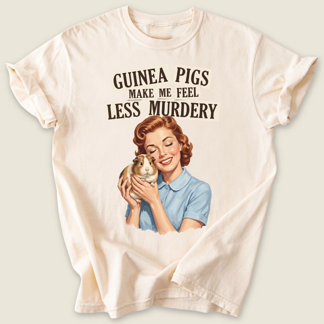 Less Murdery T-shirt-Tee-Ivory-Guinea Pig Culture
