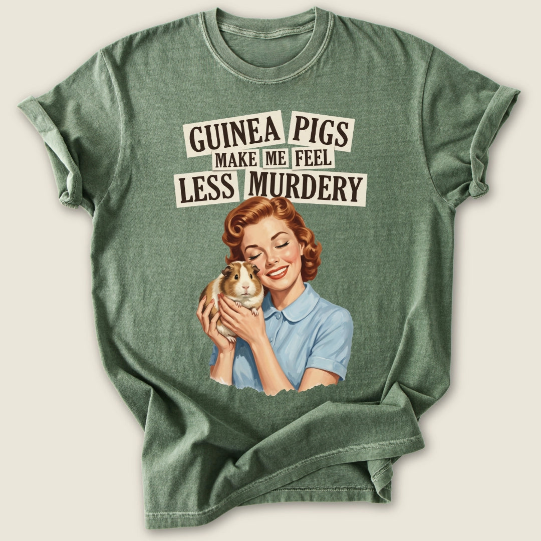 Less Murdery T-shirt-Tee-Moss-Guinea Pig Culture