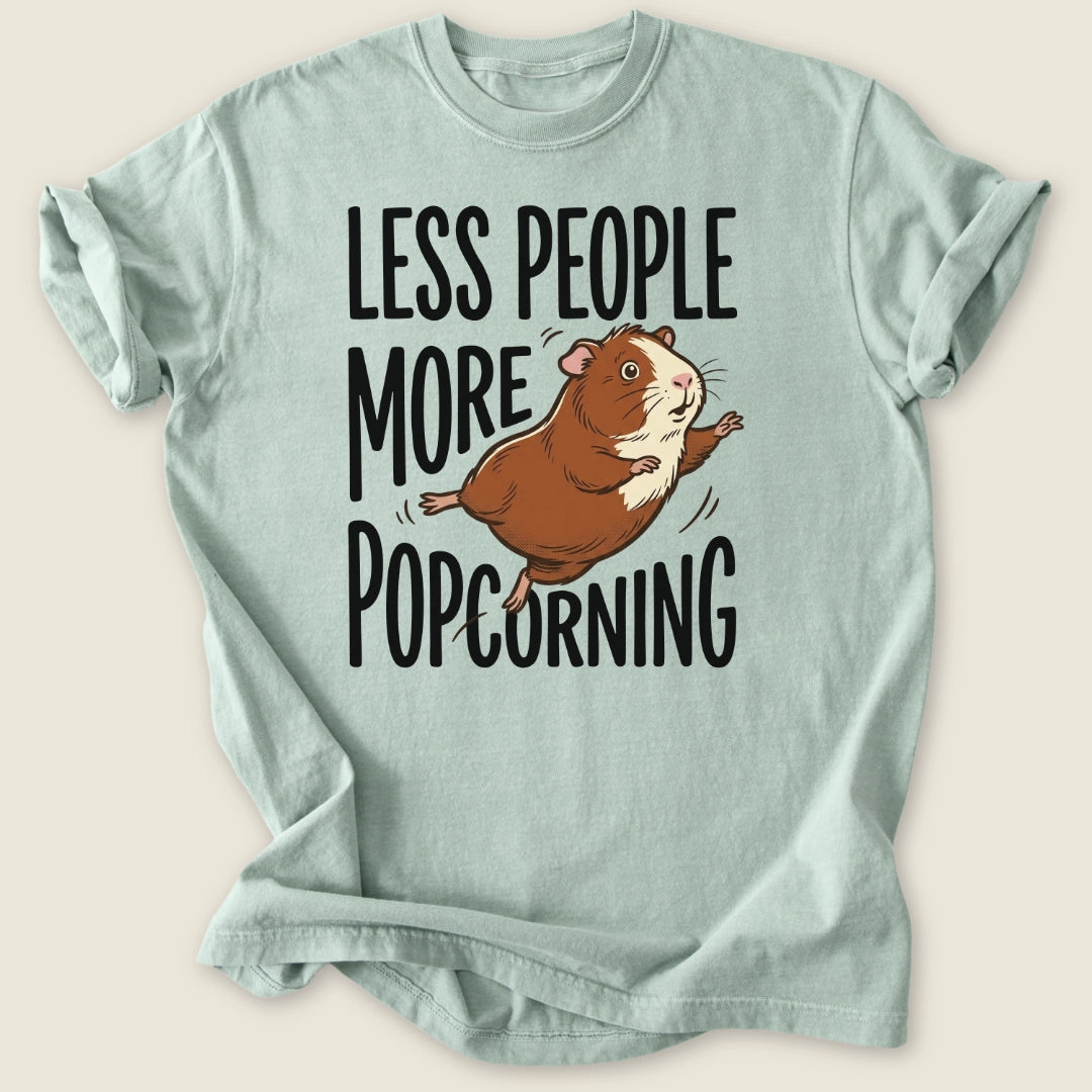 Less People More Popcorning T-shirt-Tee-Bay-Guinea Pig Culture