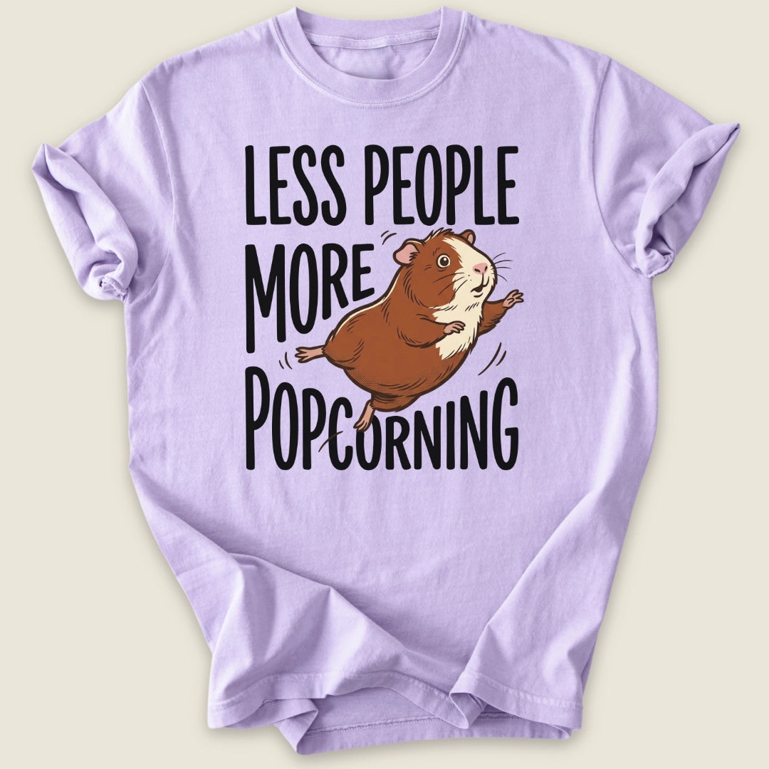 Less People More Popcorning T-shirt-Tee-Orchid-Guinea Pig Culture