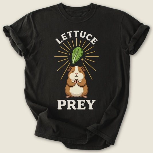 Lettuce Prey T-shirt-Tee-Black-Guinea Pig Culture