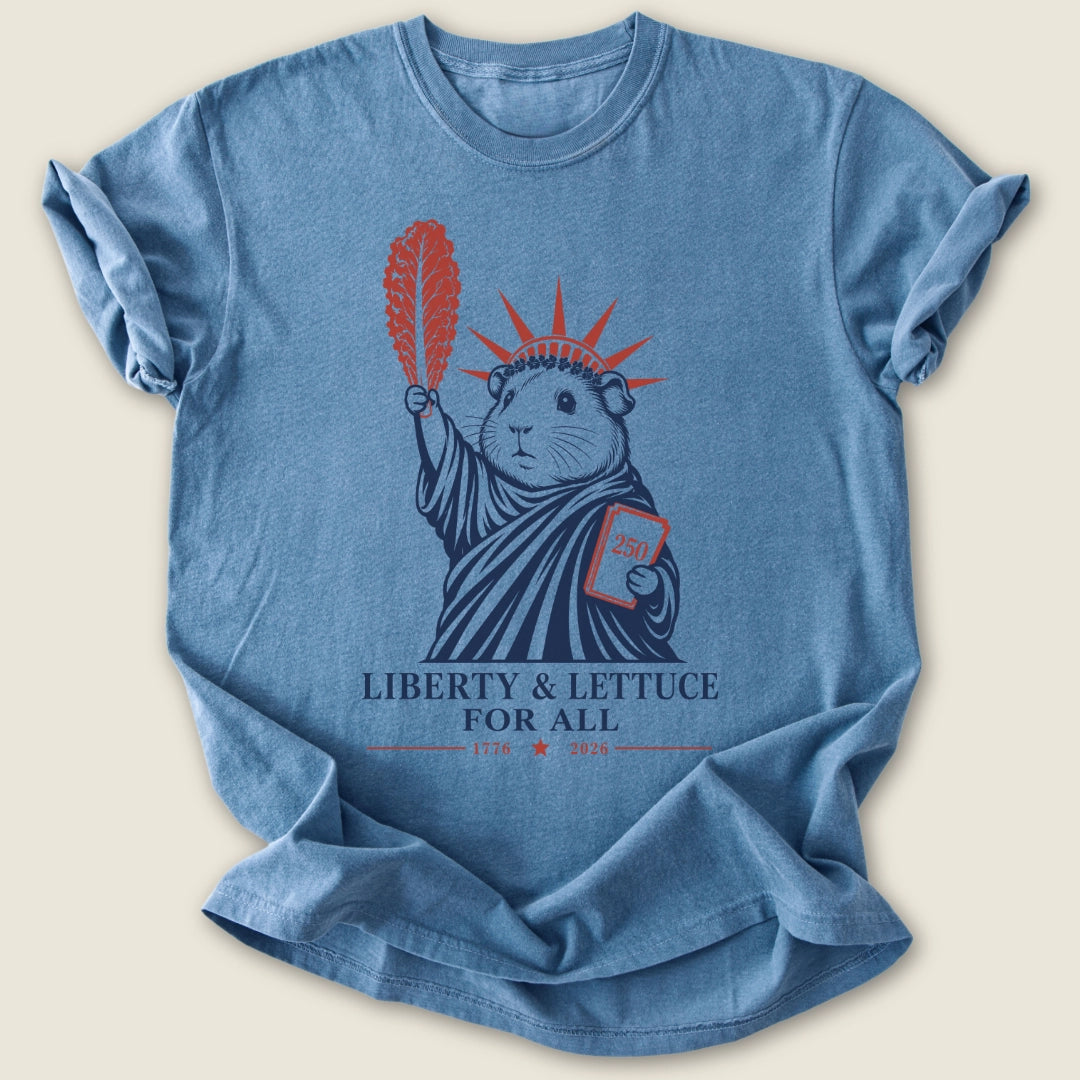 Liberty & Lettuce T-shirt-Tee-Blue Jean-Guinea Pig Culture