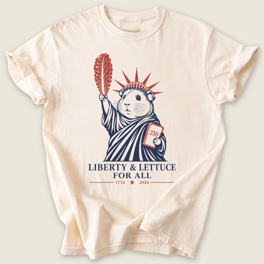 Liberty & Lettuce T-shirt-Tee-Ivory-Guinea Pig Culture