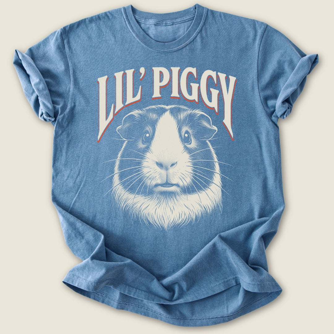 Lil' Piggy T-shirt-Tee-Blue Jean-Guinea Pig Culture