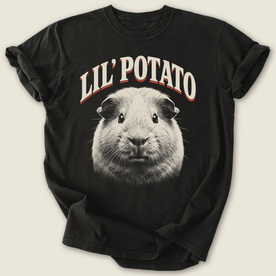 Lil' Potato T-shirt-Tee-Black-Guinea Pig Culture