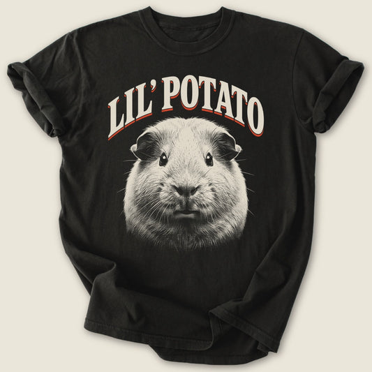 Lil' Potato T-shirt-Tee-Black-Guinea Pig Culture