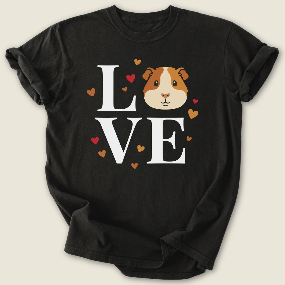 Love T-shirt-Tee-Black-Guinea Pig Culture
