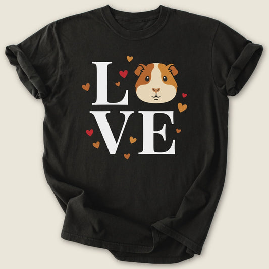 Love T-shirt-Tee-Black-Guinea Pig Culture
