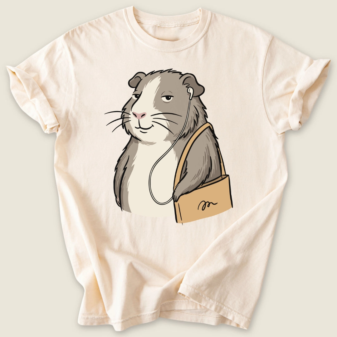 Main Character Piggy T-shirt-Tee-Ivory-Guinea Pig Culture