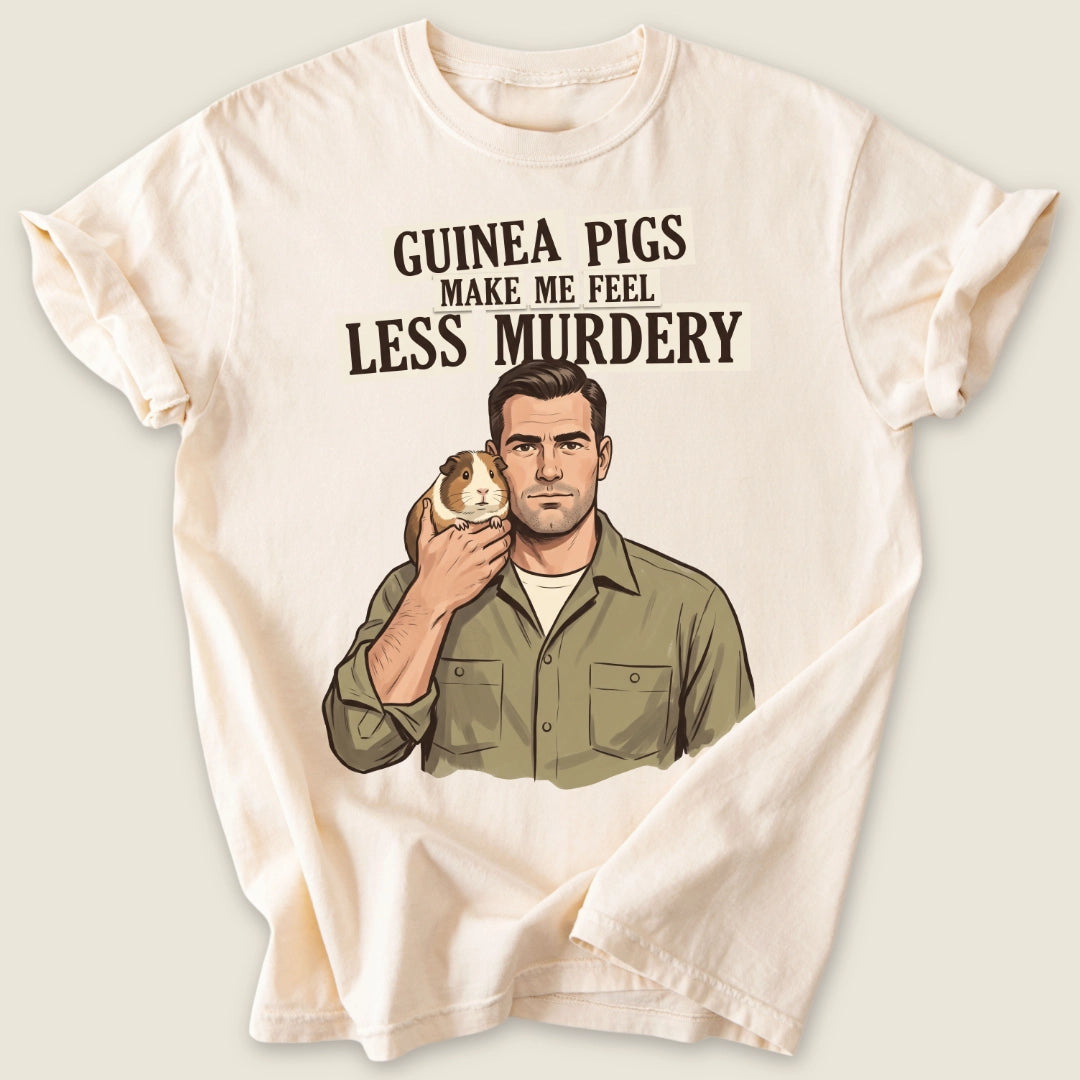 Make Me Feel Less Murdery T-shirt-Tee-Ivory-Guinea Pig Culture