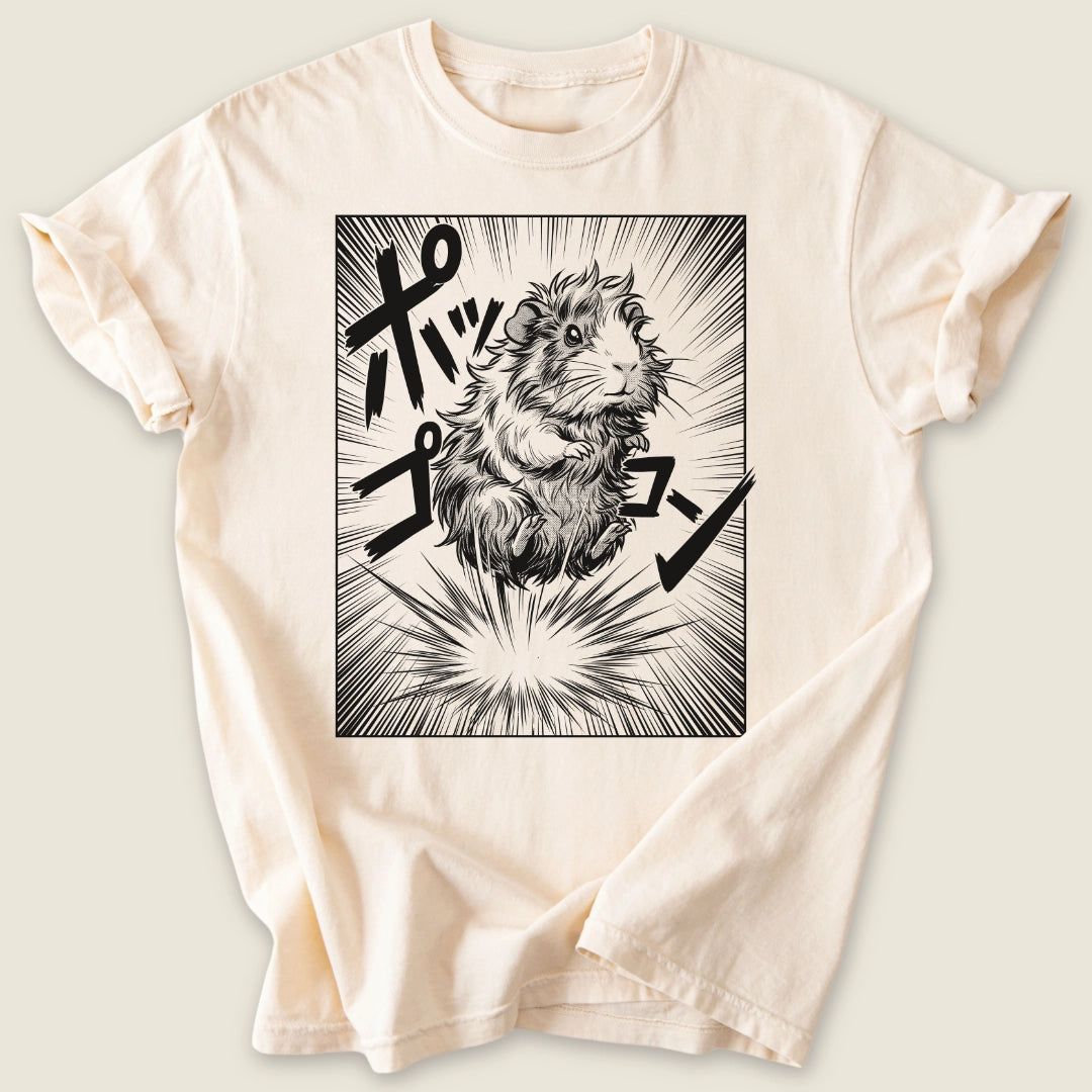 Manga Popcorn T-shirt-Tee-Ivory-Guinea Pig Culture