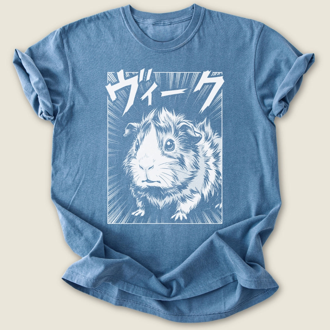 Manga Wheek T-shirt-Tee-Blue Jean-Guinea Pig Culture