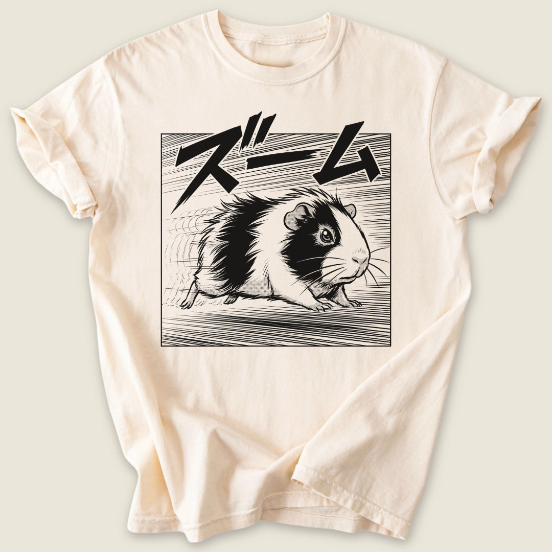 Manga Zoomies T-shirt-Tee-Ivory-Guinea Pig Culture
