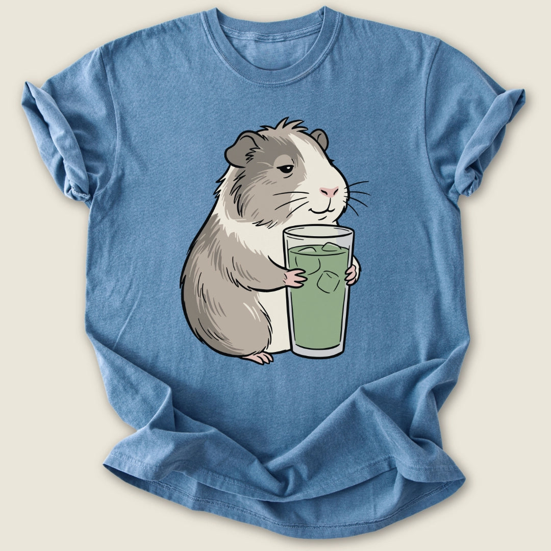 Matcha Piggy T-shirt-Tee-Blue Jean-Guinea Pig Culture