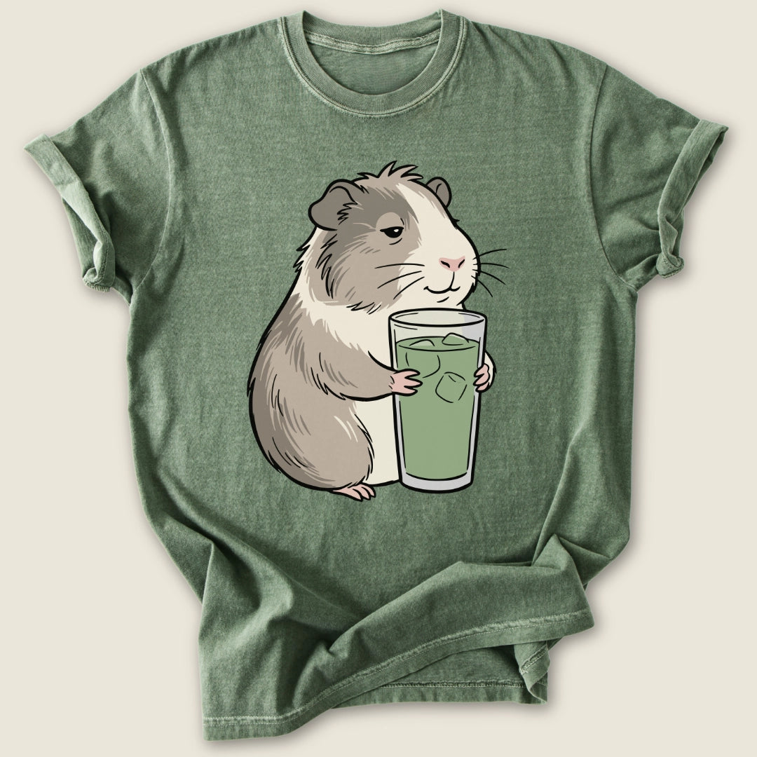 Matcha Piggy T-shirt-Tee-Moss-Guinea Pig Culture