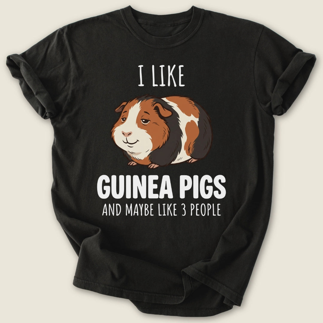 Maybe Like 3 People T-shirt-Tee-Black-Guinea Pig Culture