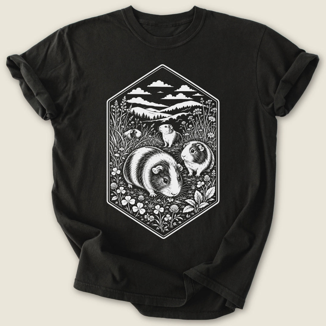 Meadow Herd T-shirt-Tee-Black-Guinea Pig Culture