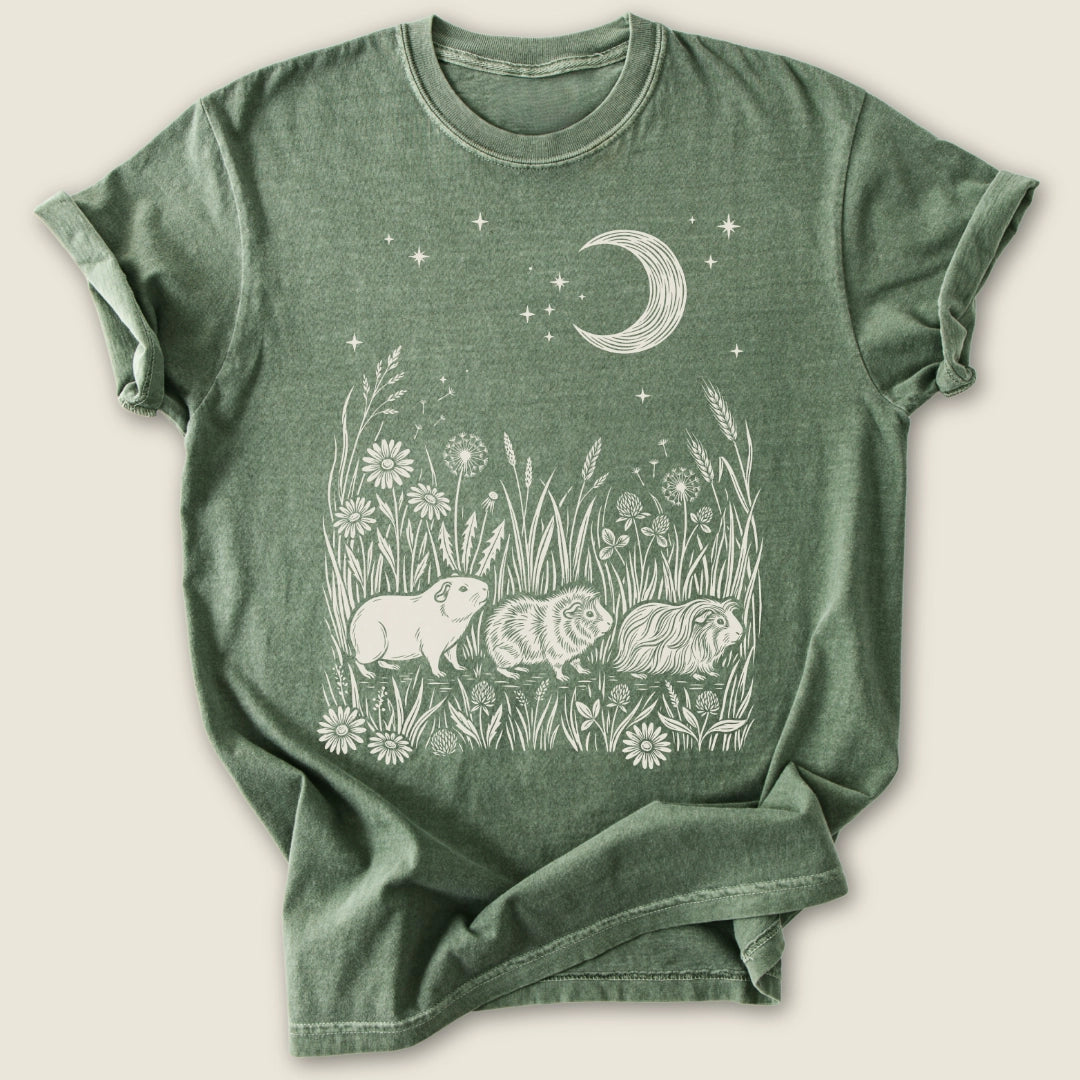 Midnight Meadow Herd T-shirt-Tee-Moss-Guinea Pig Culture