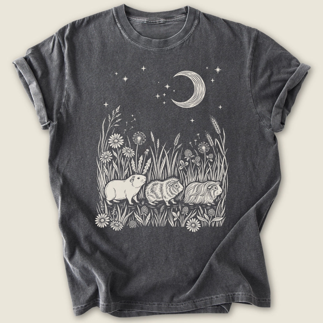Midnight Meadow Herd T-shirt-Tee-Pepper-Guinea Pig Culture