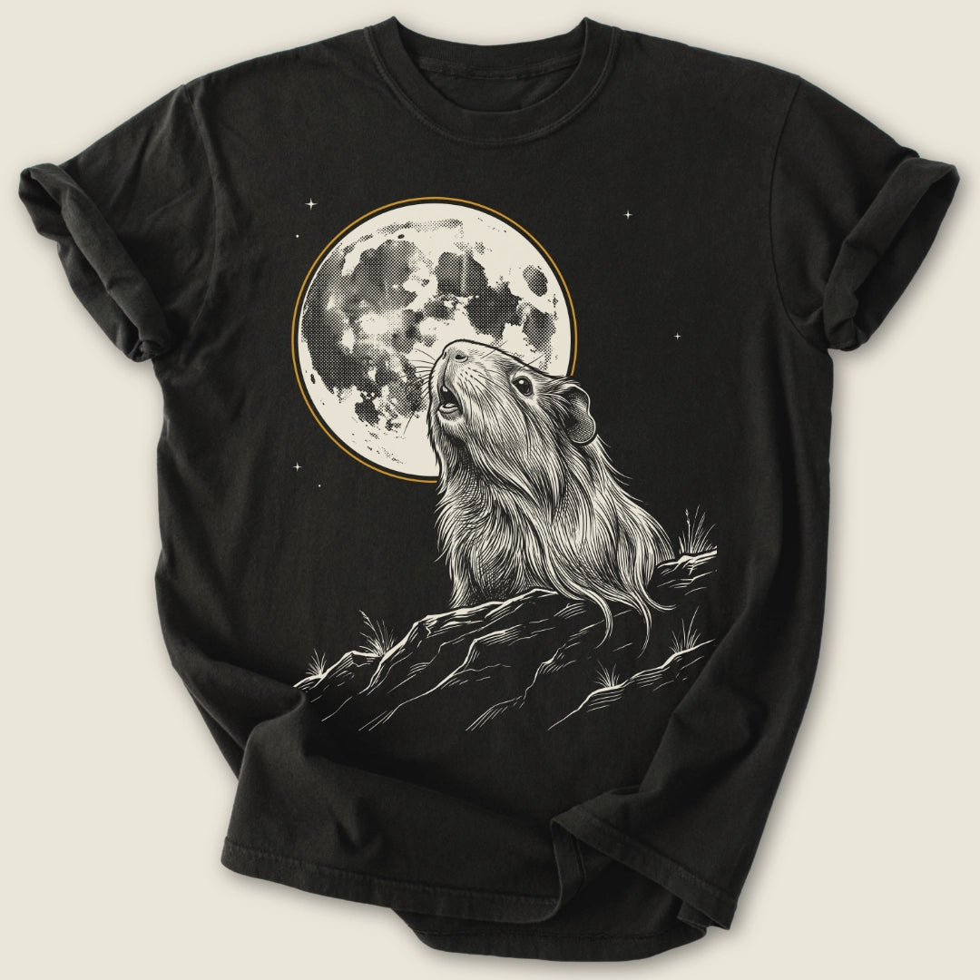 Midnight Wheek T-shirt-Tee-Black-Guinea Pig Culture