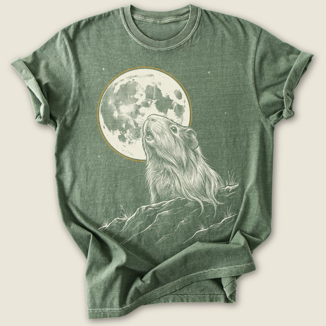 Midnight Wheek T-shirt-Tee-Moss-Guinea Pig Culture