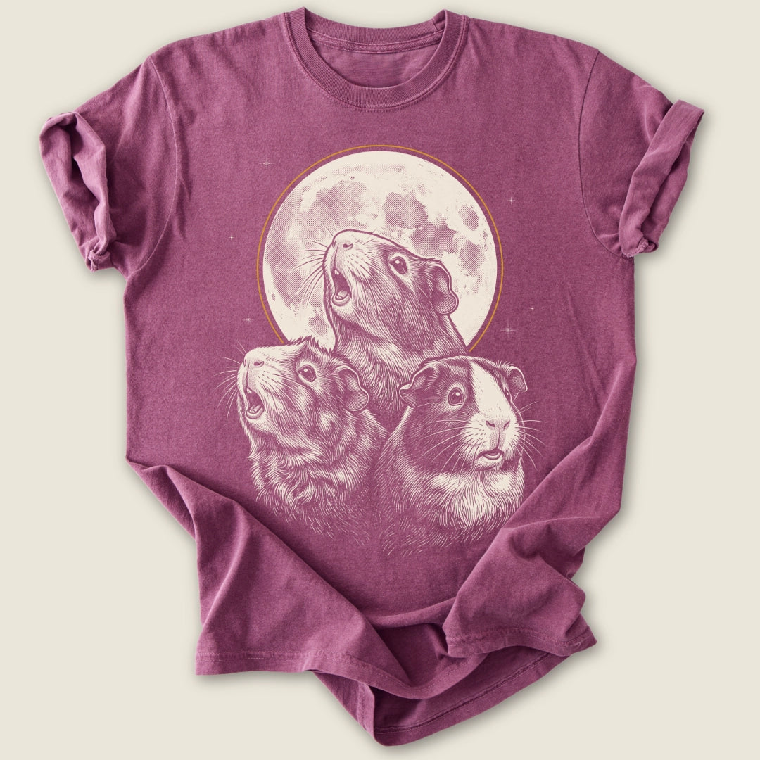 Moonlit Wheekers T-shirt-Tee-Berry-Guinea Pig Culture