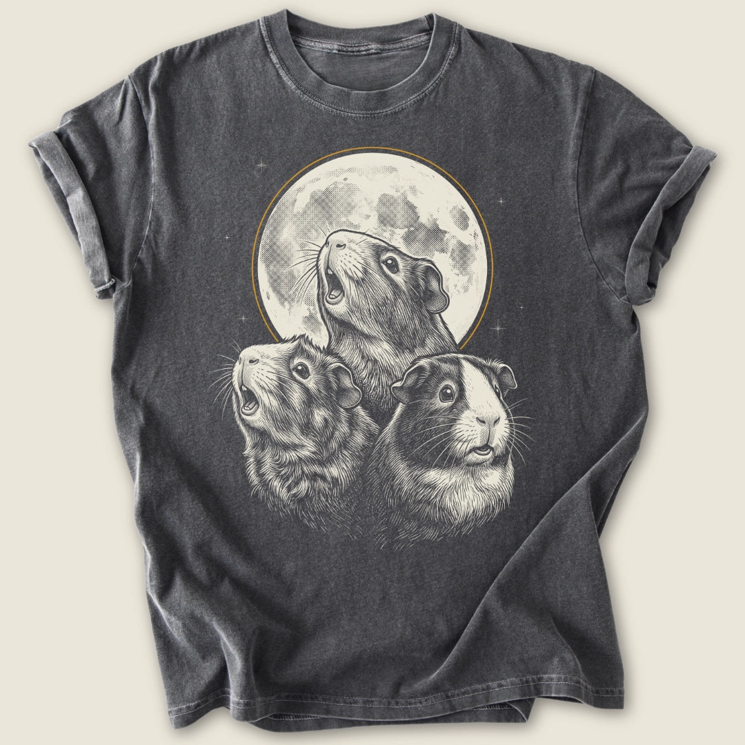 Moonlit Wheekers T-shirt-Tee-Pepper-Guinea Pig Culture