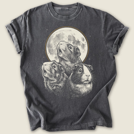 Moonlit Wheekers T-shirt-Tee-Pepper-Guinea Pig Culture