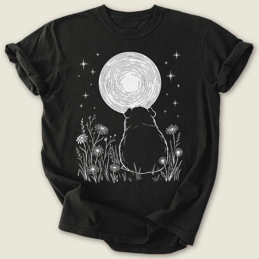 Moonwatcher T-shirt-Tee-Black-Guinea Pig Culture