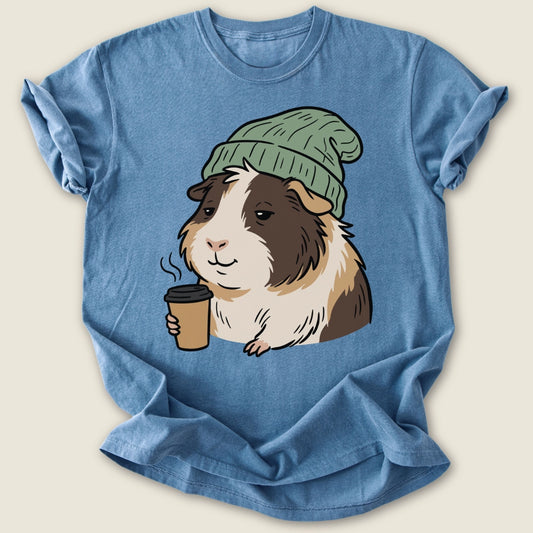 Morning Piggo T-shirt-Tee-Blue Jean-Guinea Pig Culture