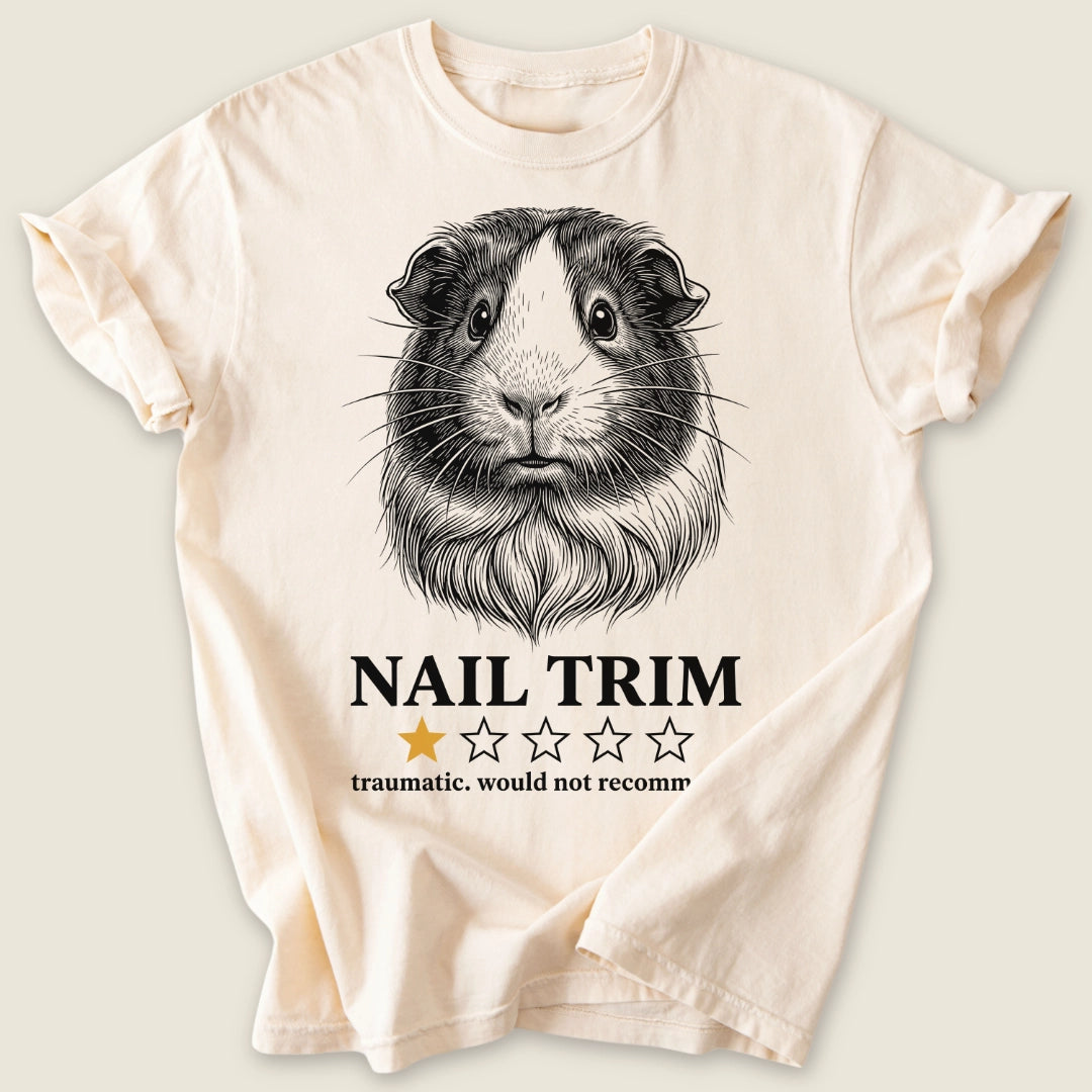 One Star Nail Trim T-shirt-Tee-Ivory-Guinea Pig Culture