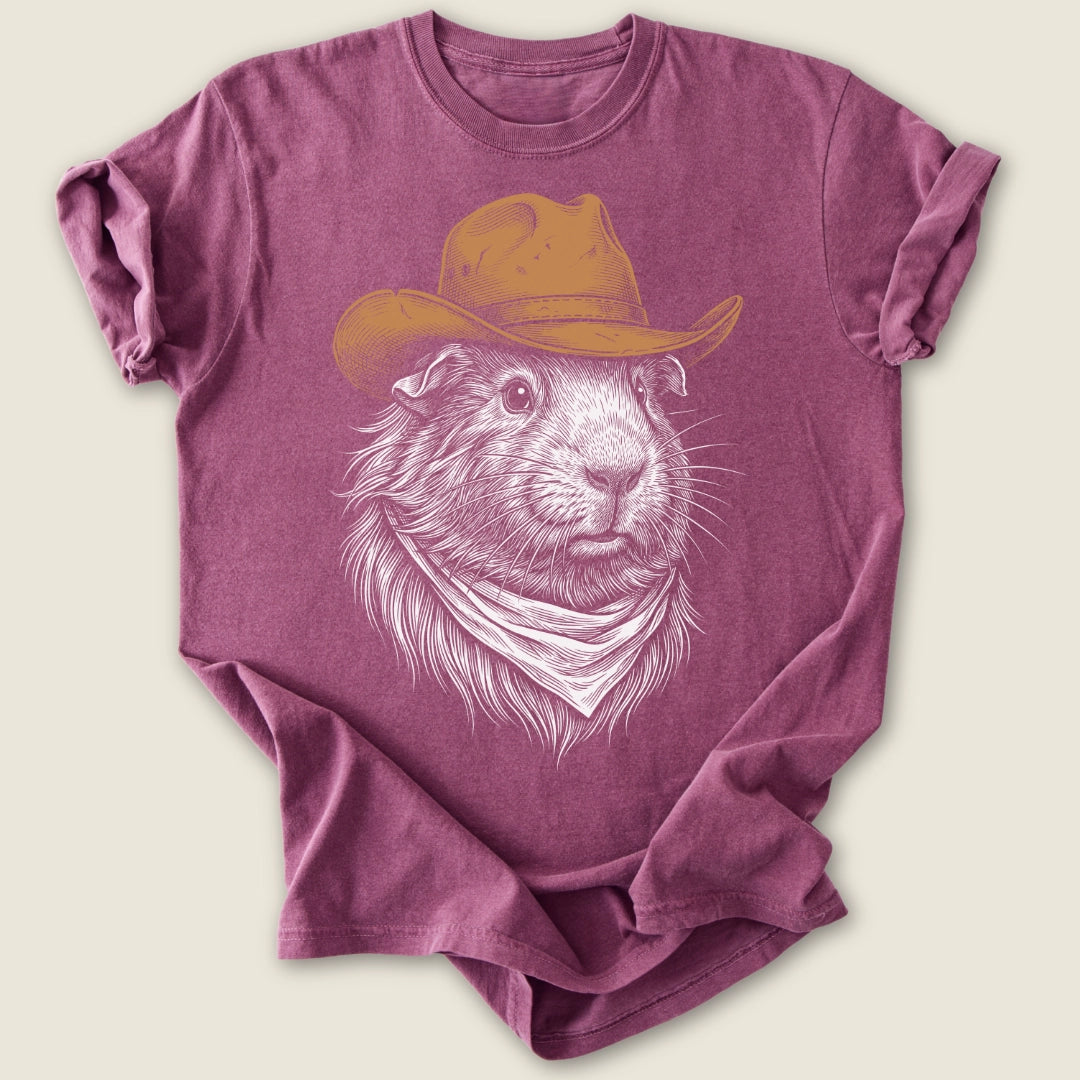 Outlaw Cavy T-shirt-Tee-Berry-Guinea Pig Culture
