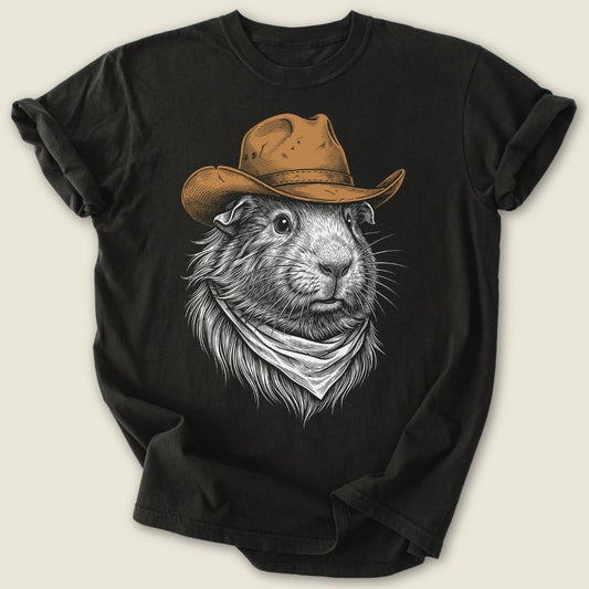 Outlaw Cavy T-shirt-Tee-Black-Guinea Pig Culture