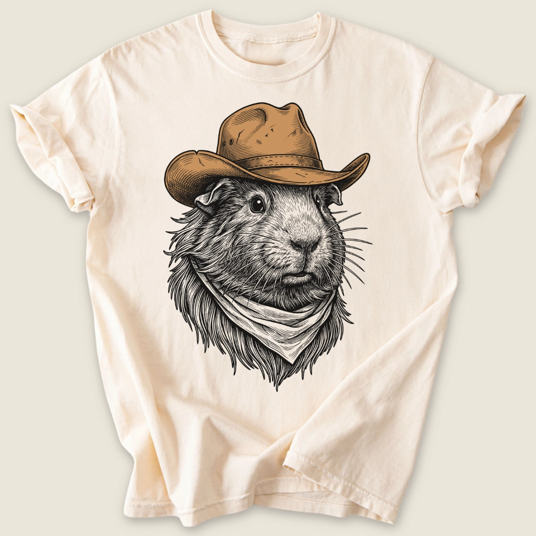 Outlaw Cavy T-shirt-Tee-Ivory-Guinea Pig Culture