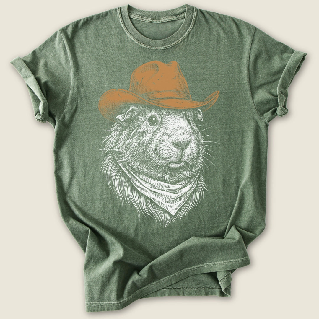 Outlaw Cavy T-shirt-Tee-Moss-Guinea Pig Culture