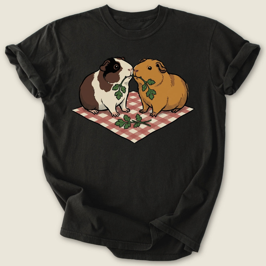 Parsley For Two T-shirt-Tee-Black-Guinea Pig Culture