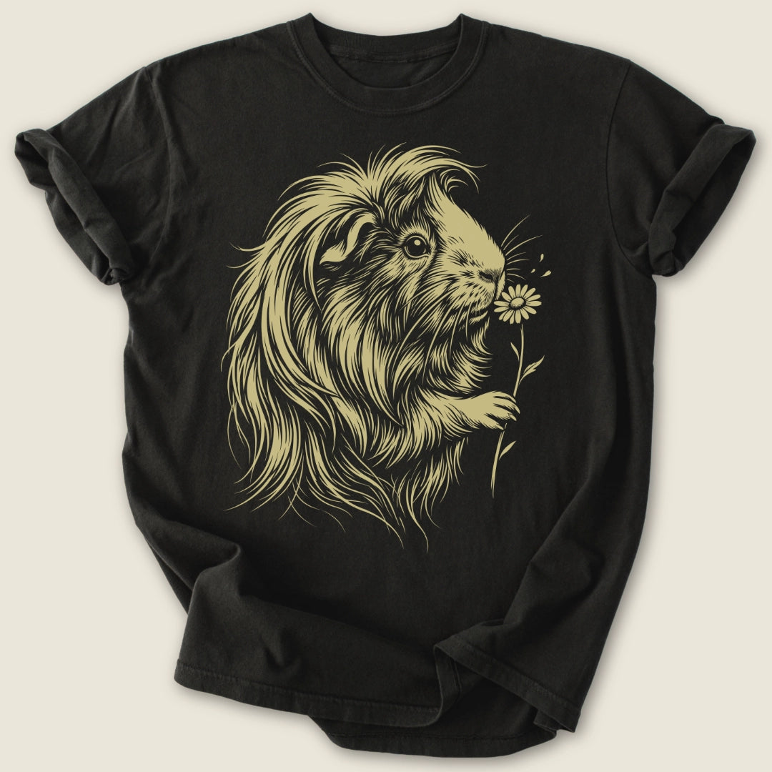 Peruvian Bloom T-shirt-Tee-Black-Guinea Pig Culture