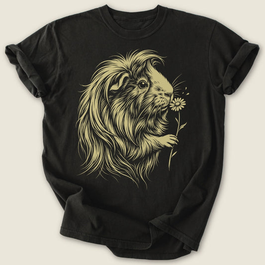 Peruvian Bloom T-shirt-Tee-Black-Guinea Pig Culture