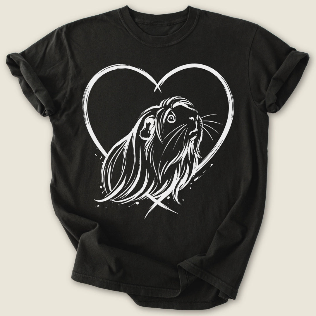 Peruvian Heart T-shirt-Tee-Black-Guinea Pig Culture