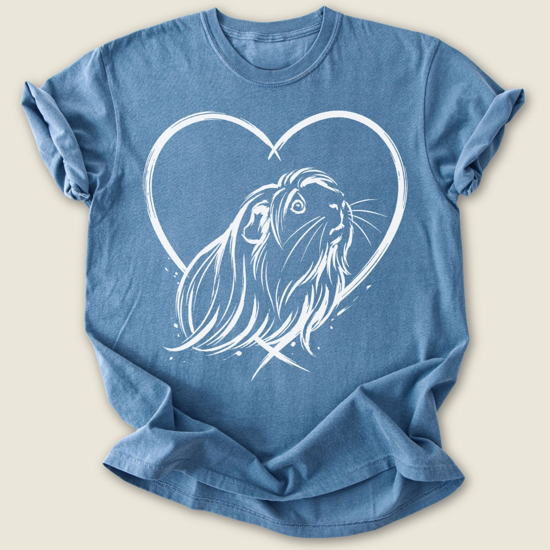Peruvian Heart T-shirt-Tee-Blue Jean-Guinea Pig Culture