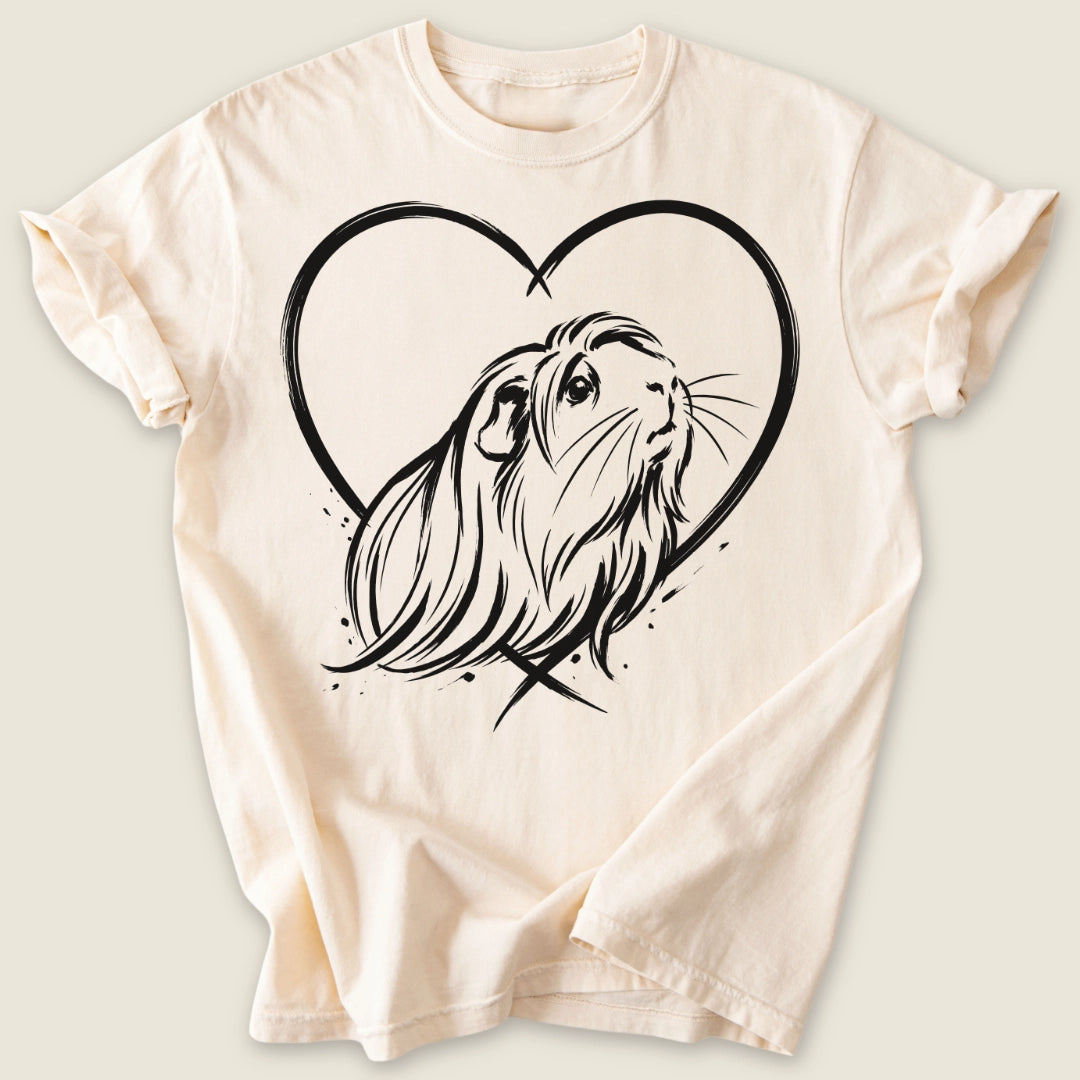 Peruvian Heart T-shirt-Tee-Ivory-Guinea Pig Culture