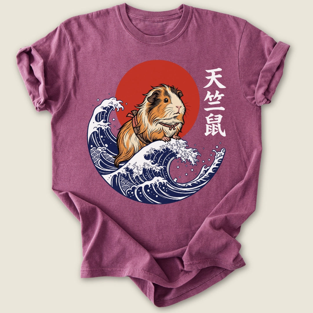Piggy of Kanagawa T-shirt-Tee-Berry-Guinea Pig Culture