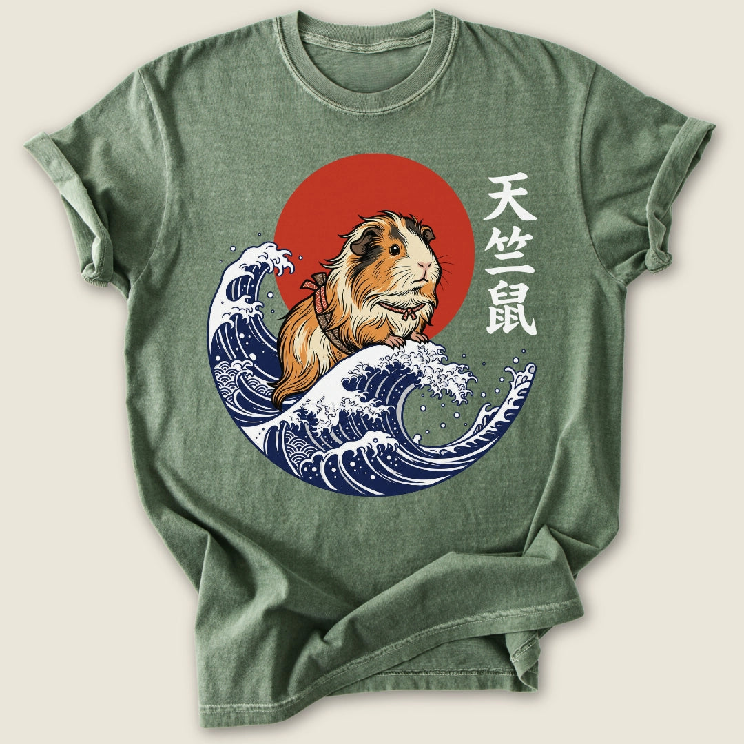 Piggy of Kanagawa T-shirt-Tee-Moss-Guinea Pig Culture