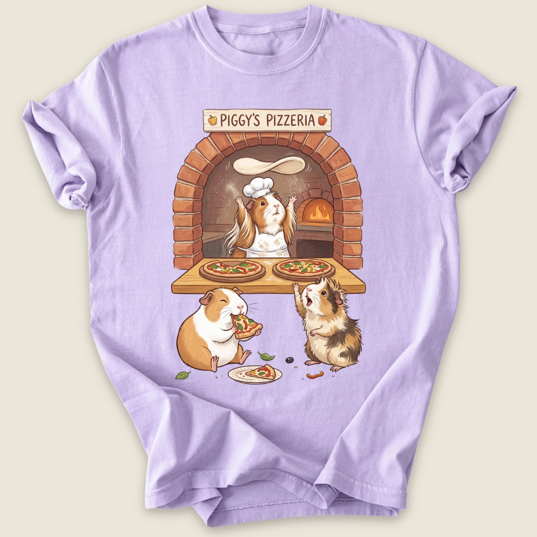 Piggy's Pizzeria T-shirt-Tee-Orchid-Guinea Pig Culture